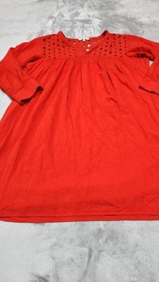Vestido de fiesta Madewell para mujer talla grande rojo naranja con ojales Foto 1 de 4