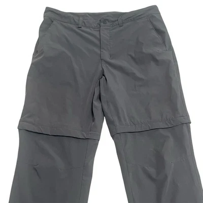 The North Face Men’s Gray Nylon Convertible Pants, Zip Off To Shorts, 38x32 - Image 1 of 4