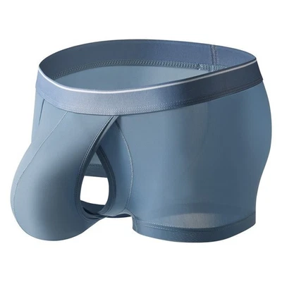 Мужские дышащие открытый мешок багажник нижнее белье мягкий шелковистый удобный боксер шорты - Изображение 1 из 4