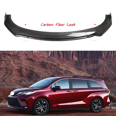 For Toyota Sienna Car Front Bumper Lip Spoiler Splitter Kit Carbon Fiber Style Foto 1 de 4