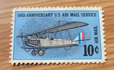 Scott #C74 Curtiss Jenny 10 Cent Stamp 1968 50th Anniversary Air Mail MNG - Image 1 of 2