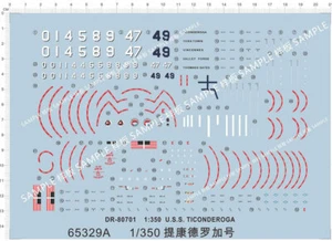 Calcomanía de tobogán acuático marcas Ticonderoga 1/350 USS Navy DESTROYER CLASE SPRUANCE - Imagen 1 de 1