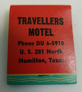 Matchbook Western Travellers Motel Hamilton Texas Hwy 281 Unstruck Full Vintage - Picture 1 of 4
