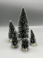 5 Lemax Pine Tree Christmas Train Village Accessories 2" to 9" Bottle Brush