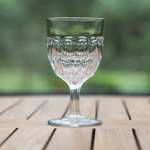 Antico bicchiere acqua pressato con impronta digitale circa 1800 - Foto 1 di 5