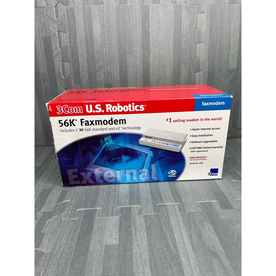 3Com 56K Faxmodem V90 | X2 Technology  High-Speed Internet Fax Open Box New - Image 1 of 4