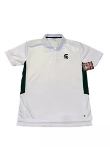 Michigan State Spartans Short Sleeve Polo, White, Men's Small, Chiliwear, NWT - Picture 1 of 2