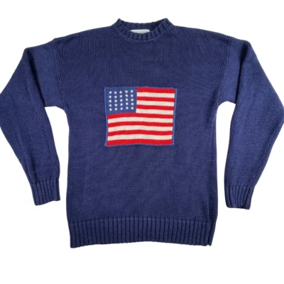 Suéter Tejido Bandera De Colección John Ashford EE. UU. Para Hombres XL 4 de Julio Patriótico Americana Foto 1 de 4