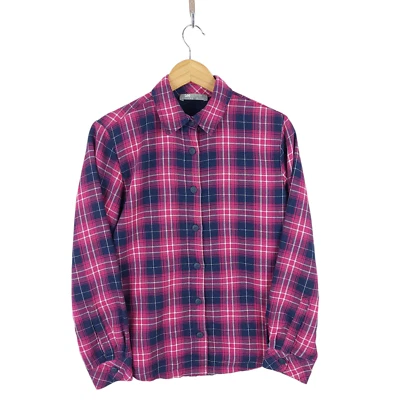 Riders By Lee Women's Pink Plaid Micro Fleece Lined Flannel Shirt Size Small - Image 1 of 4
