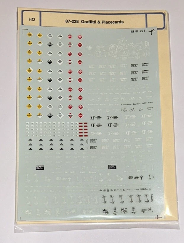 MICROSCALE HO DECAL-CARD PLACARDS & GRAFITTI - #87-228 - Image 1 of 1