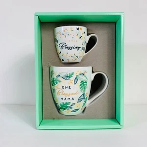 Mommy and Me Set Of 2 Mugs Blessed Mama Little Blessing Gift Box New Mom Baby - Picture 1 of 10