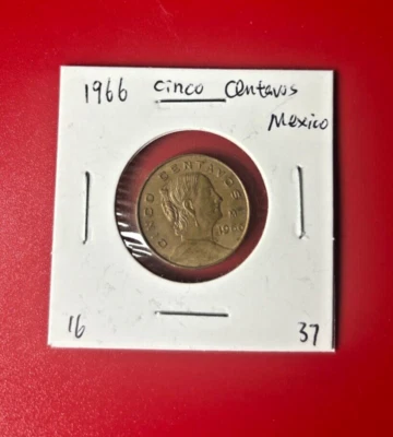 1966 MEXICO CINCO CENTAVOS COIN - NICE WORLD COIN !!! - Imagem 1 de 2