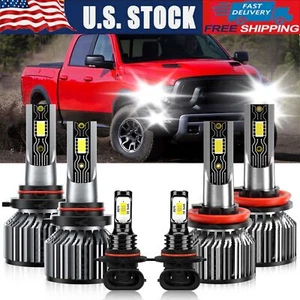 For RAM 1500 2500 3500 2011-2017 Combo LED Headlight+ Fog Lights Bulbs Kit - Picture 1 of 11