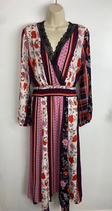 Redherring Blumendruck gerafftes Kleid Damengröße UK 10 neu mit Etikett  - Bild 1 von 15