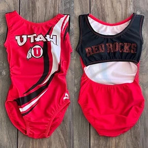 Neu mit Etikett University of Utah Utes Red Rocks rot College Rückenfrei Gymnastik Turnanzug - Bild 1 von 1