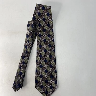 Corbata Chaps Ralph Lauren Verde Azul Negro Floral Seda Para Hombre EE. UU. Foto 1 de 4