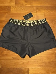 VERSACE GRECA BORDER SWIM SHORTS in Black Size IT 7 (XXL) - Picture 1 of 21