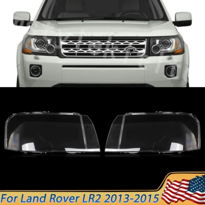 Pair Headlight Headlamp Lens Cover For Land Rover LR2 2013-2015 - Imagem 1 de 4