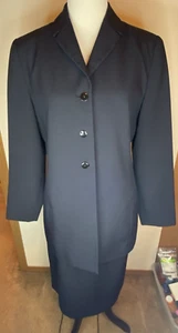 Pret A Porter Blazer S 12 Suit/Skirt Set Navy Blue 3 Button  Business Suit - Picture 1 of 11