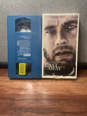 Cast Away (VHS, 2001) Tom Hanks Adventure Island - Rare Blue Tape Blockbuster - Image 1 of 3