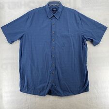 Harbor Bay Men's 2XLT Short Sleeve Shirt Blue Checks Button Down Shirt