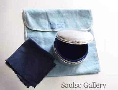 Antigua caja de anillos Cartier de plata de ley de casa prominente Foto 1 de 4