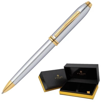 Cross Townsend Ballpoint Pen Medalist Chrome & 23 Carat Gold Plated Appointments - Image 1 of 4