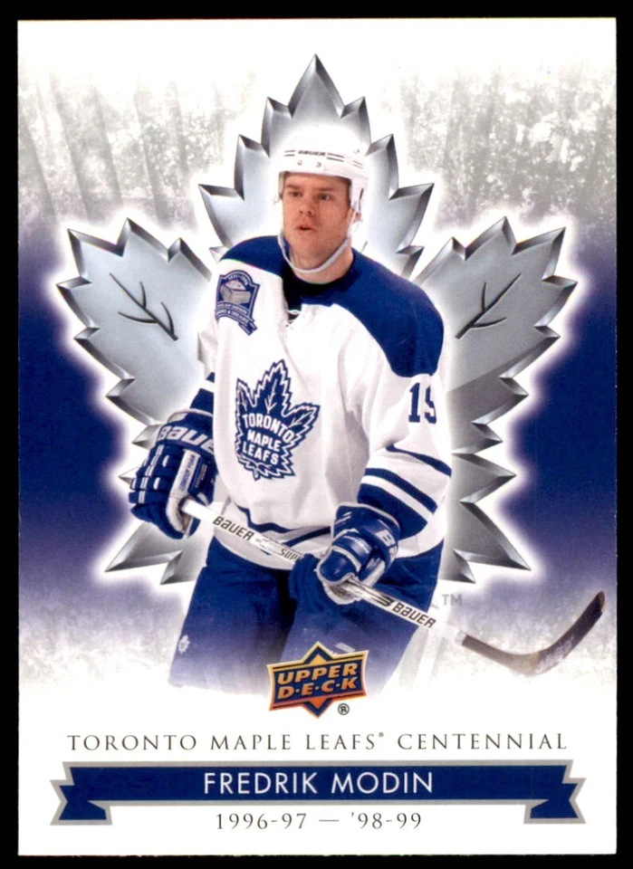 2017-18 Upper Deck Toronto Maple Leafs Centennial Base Fredrik Modin #40 - Image 1 of 2