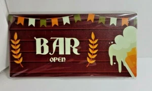 Bar Open Wood Sign 3.9" x 7.8" - Picture 1 of 6