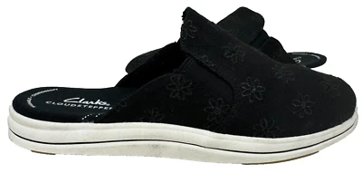 Clarks Women's Breeze Shore Slip On Comfort Mules Black/White Size:9 72ST - Image 1 of 4