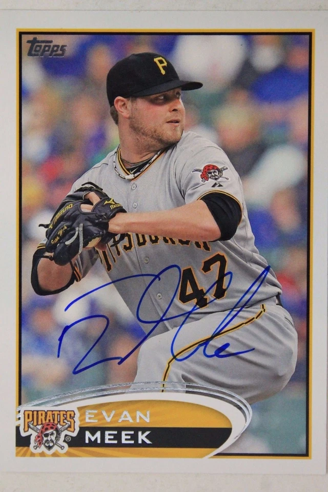 Pittsburgh Pirates Evan Meek Signed 2012 Topps Autograph Card #473 TOUGH 106 - Image 1 of 3