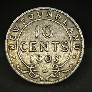 10 CENTS ARGENT 1903 EDOUARD VII TERRE NEUVE / NEW FOUNDLAND SILVER CANADA - Foto 1 di 3
