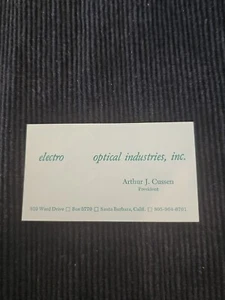 Vintage Rare Business Card Electro Optical Industries Inc Santa Barbara CA - Picture 1 of 2