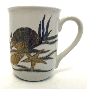 Taza Otagiri Japón concha de mar caracola playa náutica café té gres 4" - Imagen 1 de 11