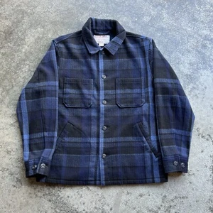 C.C. Filson Wool Jac Shirt Cruiser Jacket Mens Size Medium Blue Plaid - Picture 1 of 8