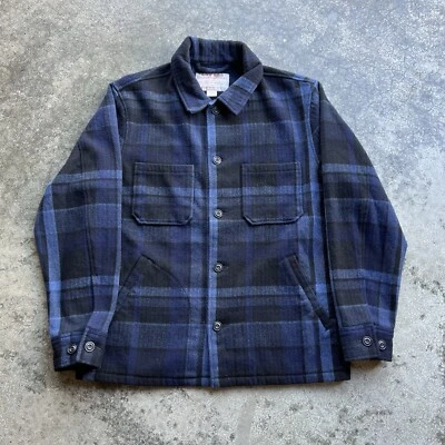 C.C. Filson Wool Jac Shirt Cruiser Jacket Mens Size Medium Blue Plaid - Image 1 of 4
