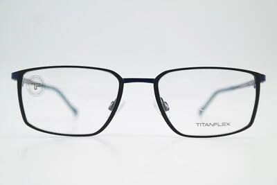 Occhiali TITANFLEX 850101 Nero Blu Ovale Montatura Nuova - Immagine 1 di 4