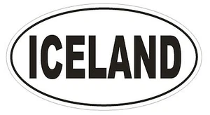 Iceland Oval Bumper Sticker or Helmet Sticker D2181 Euro Oval Country Code - Picture 1 of 1