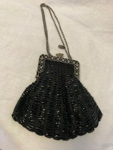 Clara Studios, Kasavina, beaded handbag, black, rhinestones, magnetic clasp - Picture 1 of 9