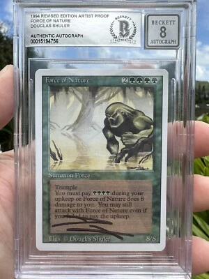 FORCE OF NATURE, ARTIST PROOF, REVISED, 1994 MTG, DOUGLAS SHULER, BAS 8 - Image 1 of 3