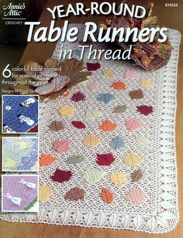 NEW YEAR ROUND TABLE RUNNERS IN THREAD 6 DESIGNS - Image 1 of 1