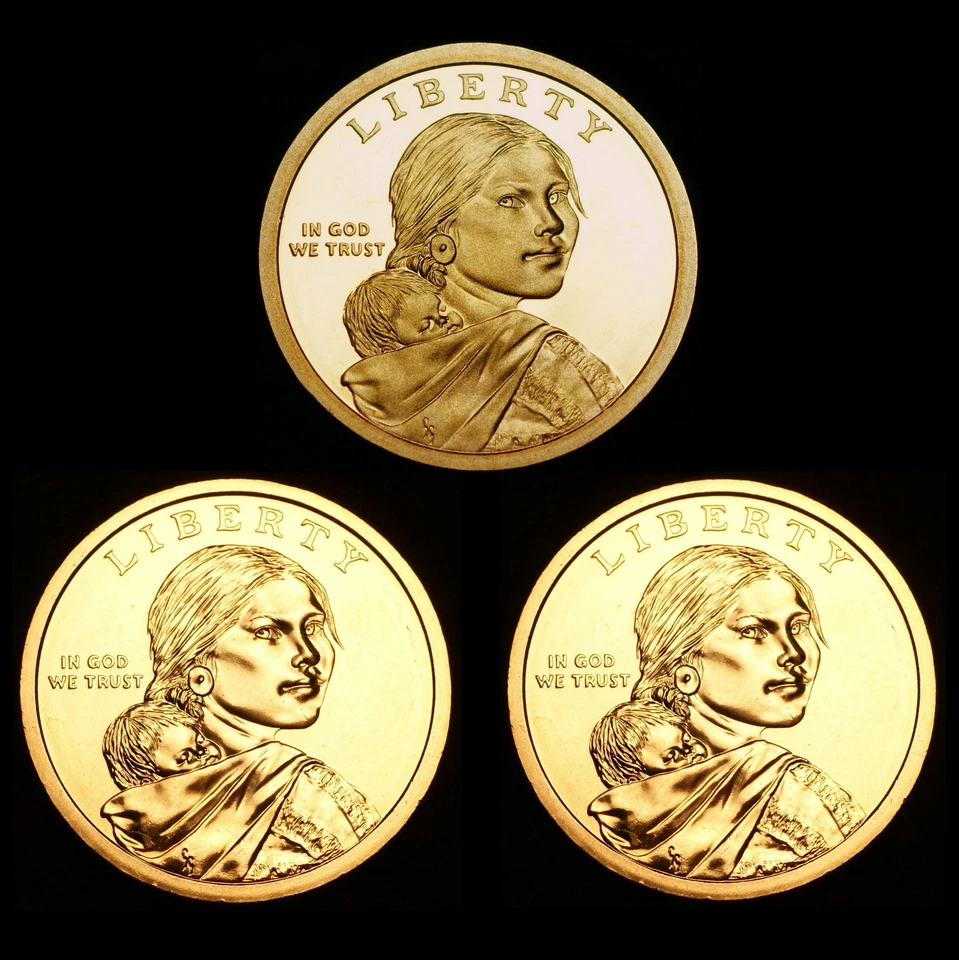 2011 P+D+S Native American Sacagawea Mint Proof Set of 3 US Coins PD BU - Image 1 of 4