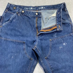 Carhartt Double Knees Pants 36x28 Denim Relaxed Fit Carpenter Workwear Grunge - Picture 1 of 19