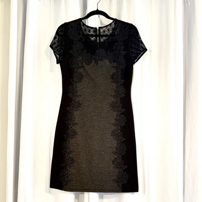 41 Боярышник черный серый кружева цветочный аппликация платье женщин M коктейльное вечеринки новый без ЯРЛЫКОВ - Изображение 1 из 4