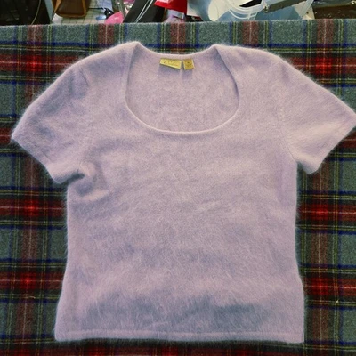 Fuzzy 70% Angora Sweater Caslon Petite M Lilac Purple - Image 1 of 4