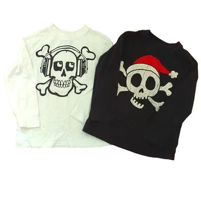 Paquete de camisetas de Halloween manga larga estampado gráfico novedad calavera lugar para niños Foto 1 de 4