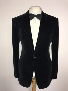 RICHARD JAMES - Slim Fit MARINEBLAU SAMT Abend JACKE - 40 Reg - ATEMBERAUBEND - Bild 1 von 9