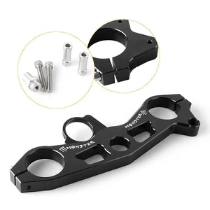 1x Abrazadera superior delantera triple extremo árbol apta para Kawasaki Ninja ZX6R 2009-2012 negra - Imagen 1 de 6