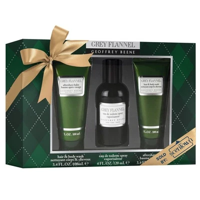 Grey Flannel by Geoffrey Beene 3pc Gift Set 4 EDT + 3.4 ASB + 3.4 HBW for Men - Image 1 of 4