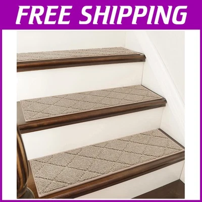 Alfombrilla antideslizante para escaleras 28"x9" para peldaños de madera Foto 1 de 4